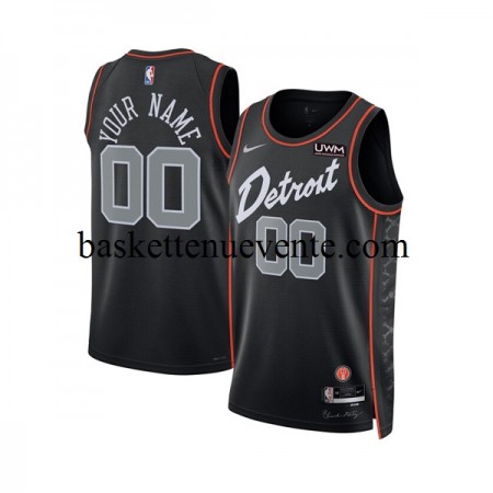 Maillot Basket Detroit Pistons Personnalisé Nike 2023-2024 City Edition Noir Swingman - Homme